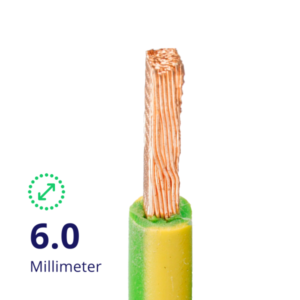 Aardkabel Geel/Groen 1x6mm² |P/M UV bestendig